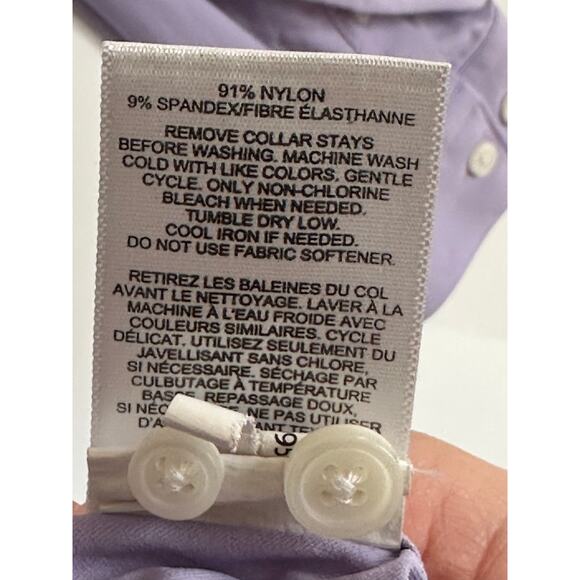 Men's Express Small Extra Slim Dress Shirt Light Purple Longsleeve Button Down - Picture 4 of 5